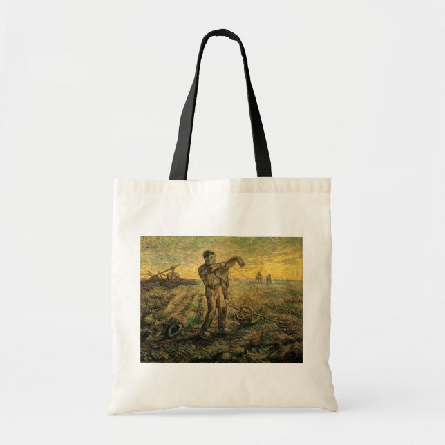 Bolso De Tela Tarde - Fin del día de Vincent van Gogh (Frente)