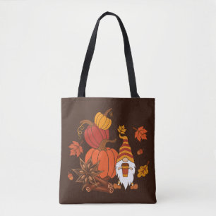 Bolso De Tela Tarjeta de especias Gnome de las calabazas de otoñ