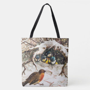 Bolso De Tela Tarjeta de Navidad de la era Victoriana antigua, p