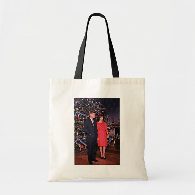 Bolso De Tela Tarjeta de Navidad del presidente estadounidense J (Frente)