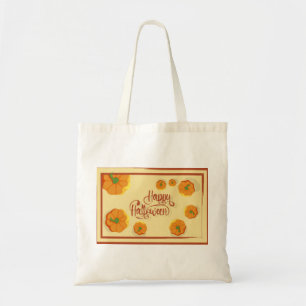 Bolso De Tela Tarjeta de saludo enmarcada Típografía de Hallowee