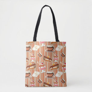 Bolso De Tela Tarjeta del vintage con un postre de la fresa