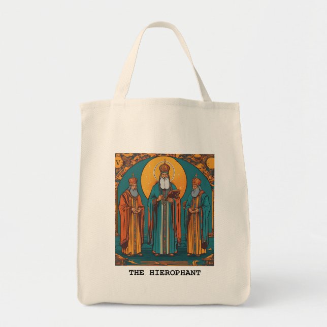 BOLSO DE TELA TARJETA HEIROPHANT - TAROT (Frente)