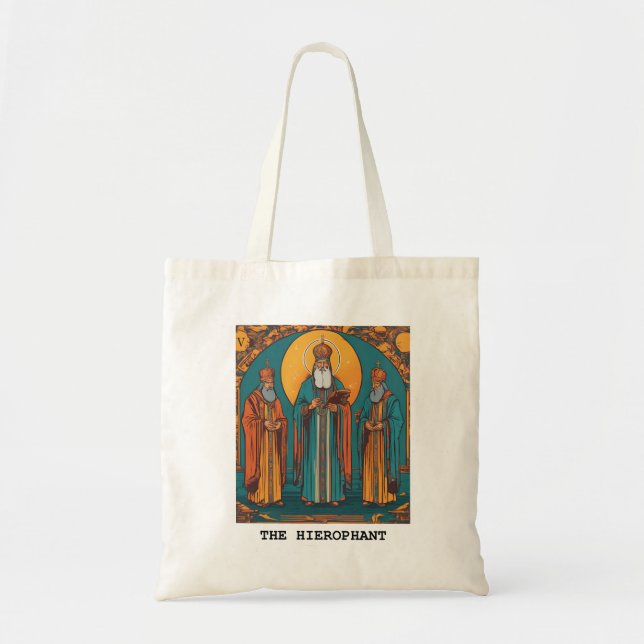 BOLSO DE TELA TARJETA HEIROPHANT - TAROT (Frente)