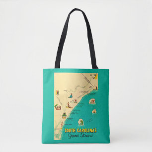 Bolso De Tela Tarjeta postal de Grand Strand de Carolina del Sur