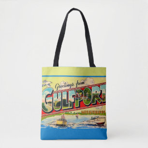 Bolso De Tela Tarjeta postal retro de Gulfport Mississippi