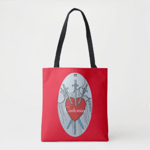 Bolso De Tela Tarjeta Tarot 3 Espadas Thunder_Cove
