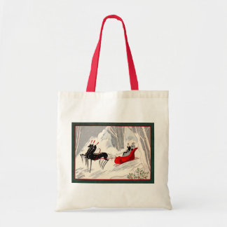 Bolso De Tela Tarjeta Vintage Art Déco de paseo en trineo de Nav