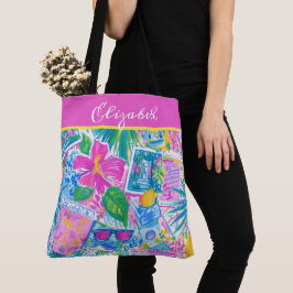 Bolso De Tela Tarjetas Postales de Playa Tropical Personalizadas