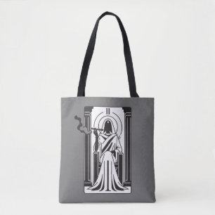 Bolso De Tela Tarot Alta Sacerdotisa Fumando Hierba Ocultismo