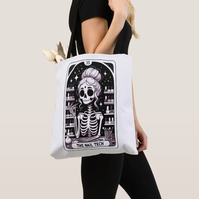 Bolso De Tela Tarot Nail Technician Business Card (Detalle)