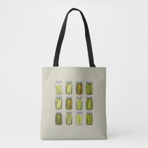 Bolso De Tela Tarro de pepinillos enlatados vintage para amantes