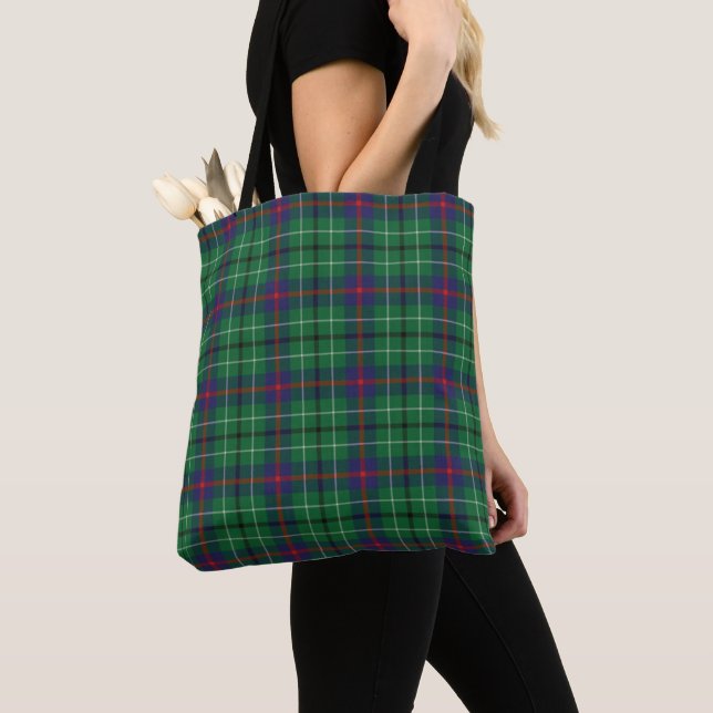 Bolso De Tela Tartan Clan Duncan Plaid Green Purple Red Check (Detalle)