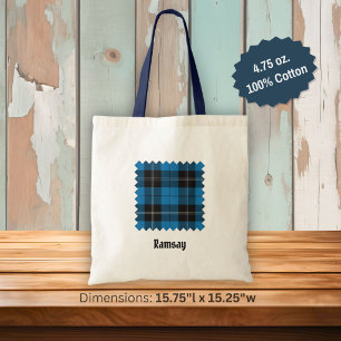 Bolso De Tela Tartan de caza azul Clan Ramsay