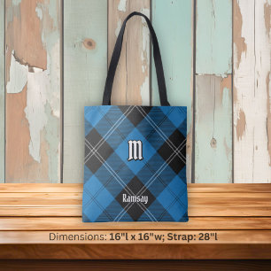 Bolso De Tela Tartan de caza azul del clan Ramsay