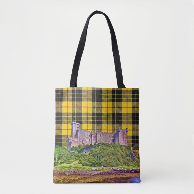 Bolso De Tela Tartán del negro del amarillo del castillo de (Anverso)