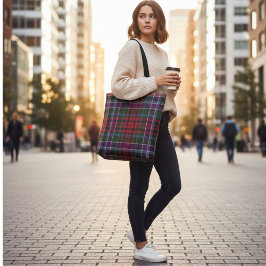 Bolso De Tela Tartan Highland - Cuadros Rojos y Verdes Rústicos