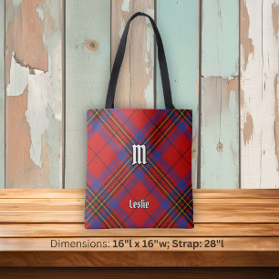 Bolso De Tela Tartan Rojo Clan Leslie