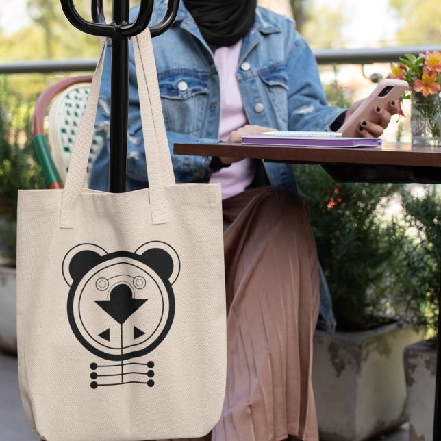 Bolso De Tela Tatsu Dragon Zodiac Geométrico (Carry strength and style with the Tatsu Dragon zodiac tote.)