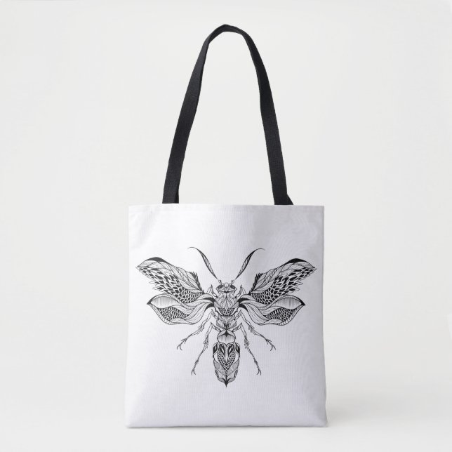 Bolso De Tela Tatuaje 2 de la Abeja-Avispa (Anverso)