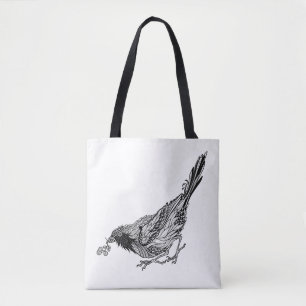 Bolso De Tela Tatuaje 2 del pájaro