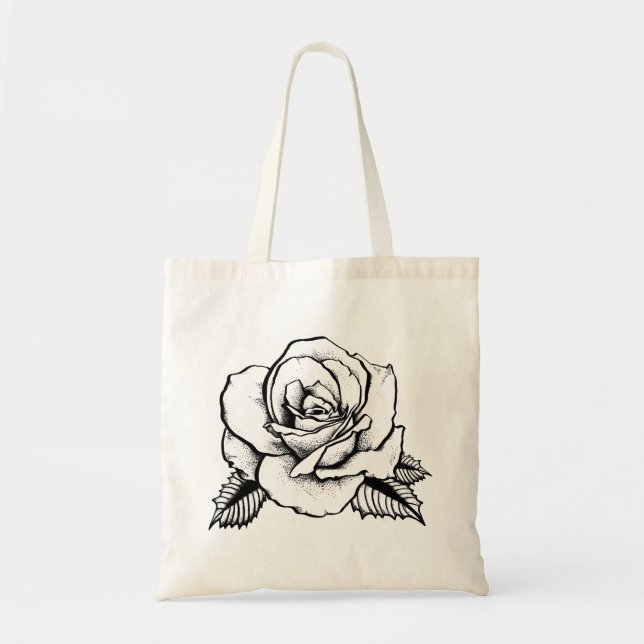 Bolso De Tela tatuaje rosa (Frente)