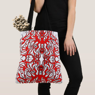 Bolso De Tela Tatuaje tribal del corazón rojo el día de San Vale