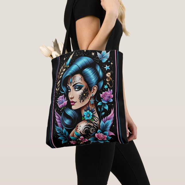 Bolso De Tela Tatuajes Y Rosas (Detalle)