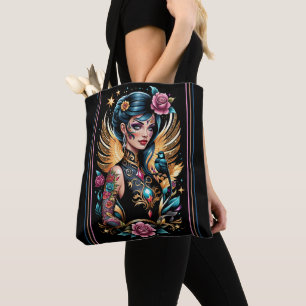 Bolso De Tela Tatuajes Y Rosas 2