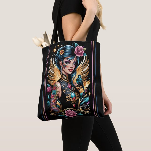 Bolso De Tela Tatuajes Y Rosas 2 (Detalle)