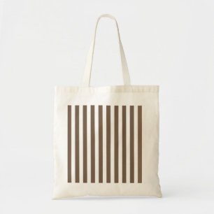 Bolso De Tela Taupe y rayas de caramelo blanco