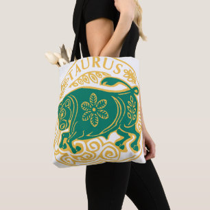 Bolso De Tela Tauro Signo del Zodiaco en una