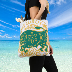 Bolso De Tela Tauro Signo del Zodiaco en una