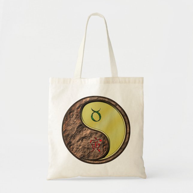Bolso De Tela Tauro y tigre Metalizado (Frente)