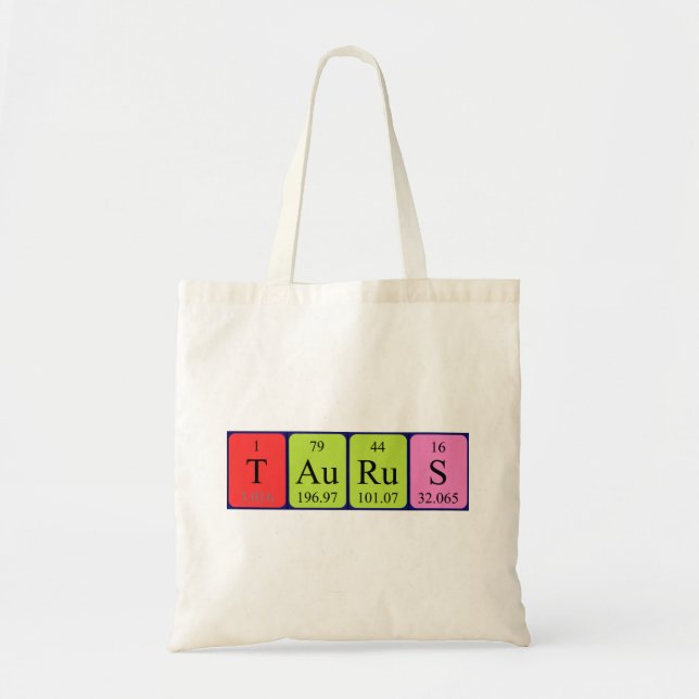 Bolso De Tela Taurus nombre de tabla periódica aleta (Frente)