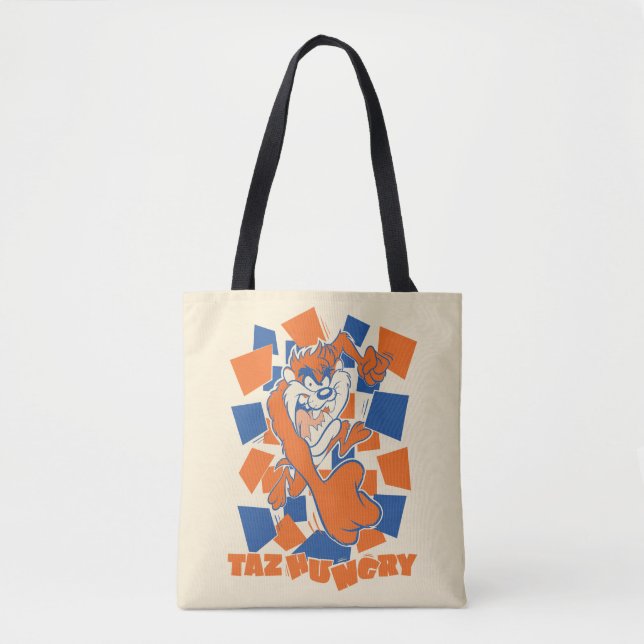 Bolso De Tela TAZ™ Hungry Smashing Through Checker (Anverso)
