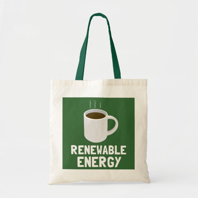 Bolso De Tela Taza de café de la energía renovable (Frente)