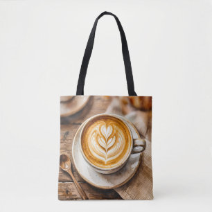 Bolso De Tela Taza de Espresso con Funda de Acuarela Arte Latte