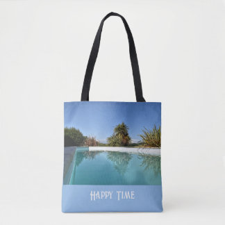 Bolso De Tela Taza de Latte Tonos Azules