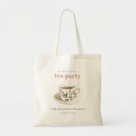 Bolso De Tela Taza De Té Floral Elegante Fiesta De Despedida De 