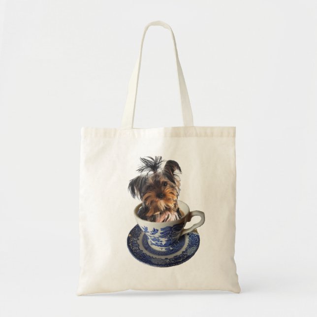 Bolso De Tela Taza de té Terrier (Frente)