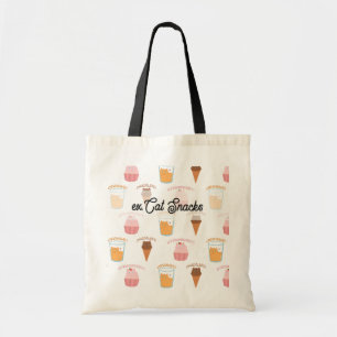 Bolso De Tela Taza Personalizada Cupcake Rosa y Patrón de Gato N