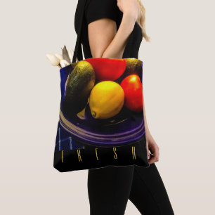 Bolso De Tela Tazón azul del Tote de fruta