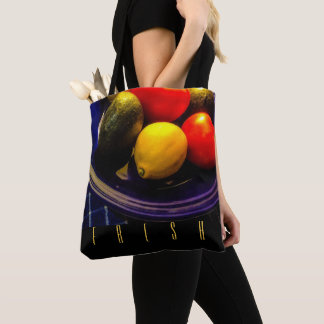 Bolso De Tela Tazón azul del Tote de fruta
