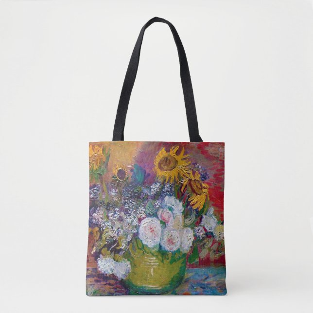 Bolso De Tela Tazón con flores, Van Gogh (Anverso)