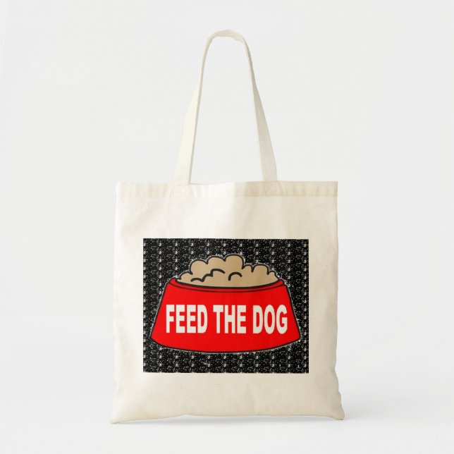 Bolso De Tela Tazón de comida para perros de mano roja Alimenta  (Frente)
