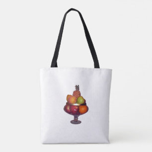Bolso De Tela Tazón de frutas con soporte sobre blanco