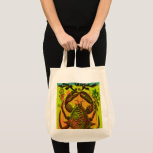 Bolso De Tela Tazón de mariscos de cangrejo y playa
