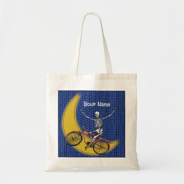 Bolso De Tela TBA Skeleton Riding Bike (Frente)