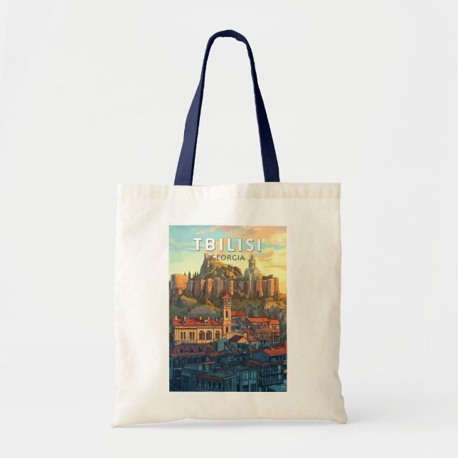 Bolso De Tela Tbilisi Georgia Ilustracion Viaje al arte (Frente)